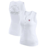 Cleveland Guardians WEAR by Erin Andrews Women's Rib-Knit Henley Tank Top - White