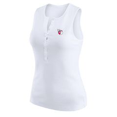 Cleveland Guardians WEAR by Erin Andrews Women's Rib-Knit Henley Tank Top - White