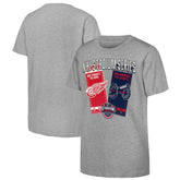 Youth 2025 NHL Stadium Series Columbus Blue Jackets vs. Detroit Red Wings Matchup T-Shirt Heather Gray