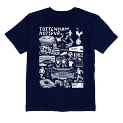 Tottenham Hotspur Vive La Fete Youth Impressions Artwork T-Shirt - Navy shop