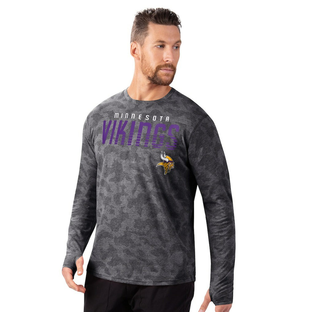 Minnesota Vikings MSX by Michael Strahan Performance Camo Long Sleeve T-Shirt - Black discount