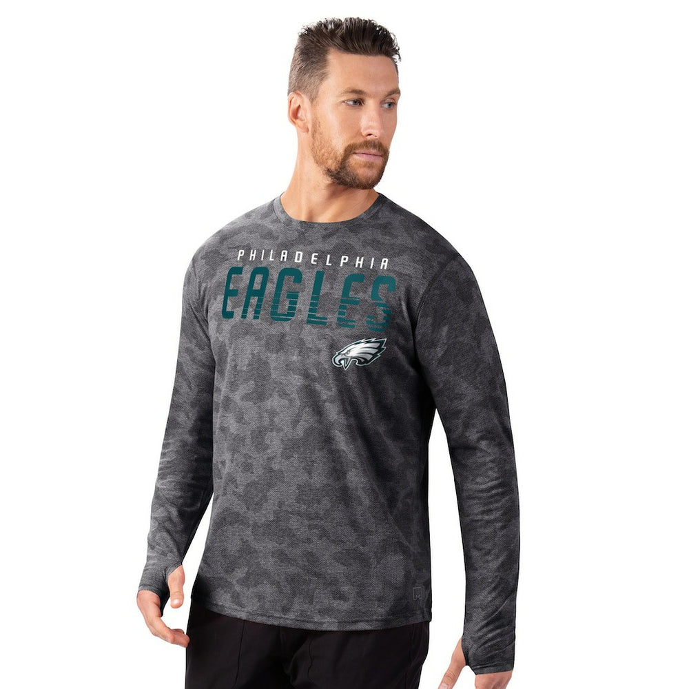 Philadelphia Eagles MSX by Michael Strahan Performance Camo Long Sleeve T-Shirt - Black discount