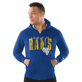 Los Angeles Rams Starter Distressed Classic Full-Zip Hoodie - Royal discount