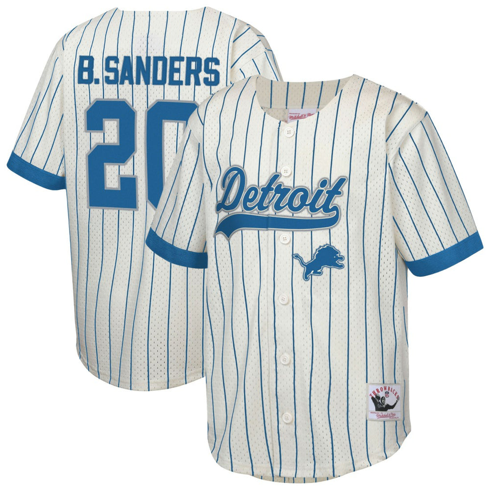 Barry Sanders Detroit Lions Youth Retired Player Name & Number Baseball Jersey - Cream cheap