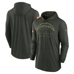 Los Angeles Chargers 2025 Salute to Service Sideline Dri-FIT Lightweight Hooded Pullover - Forest Green | Nike discount