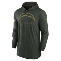 Los Angeles Chargers 2025 Salute to Service Sideline Dri-FIT Lightweight Hooded Pullover - Forest Green | Nike discount