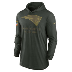 New England Patriots 2025 Salute to Service Sideline Dri-FIT Lightweight Hooded Pullover - Forest Green | Nike discount