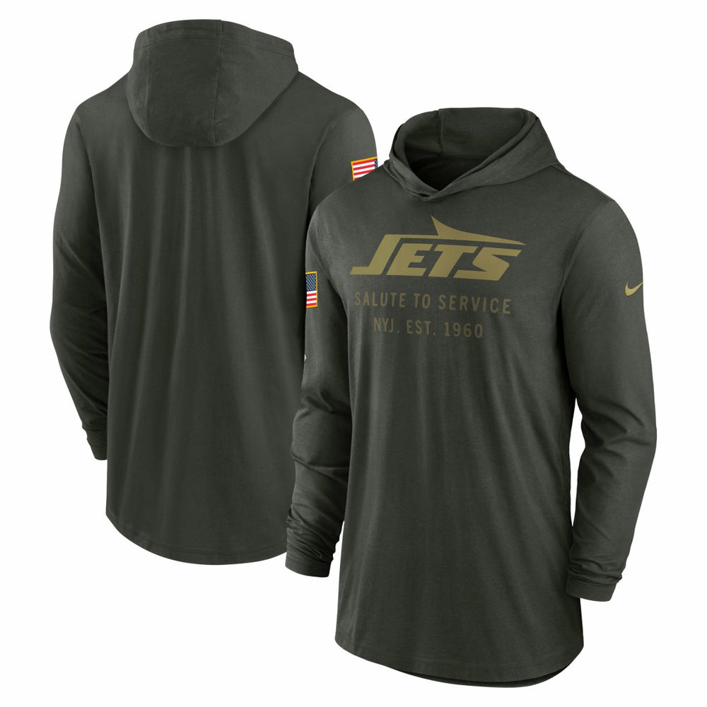 New York Jets 2025 Salute to Service Sideline Dri-FIT Lightweight Hooded Pullover - Forest Green | Nike discount