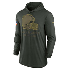 Cleveland Browns 2025 Salute to Service Sideline Dri-FIT Lightweight Hooded Pullover - Forest Green | Nike on sale