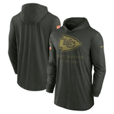Kansas City Chiefs 2025 Salute to Service Sideline Dri-FIT Lightweight Hooded Pullover - Forest Green | Nike outlet