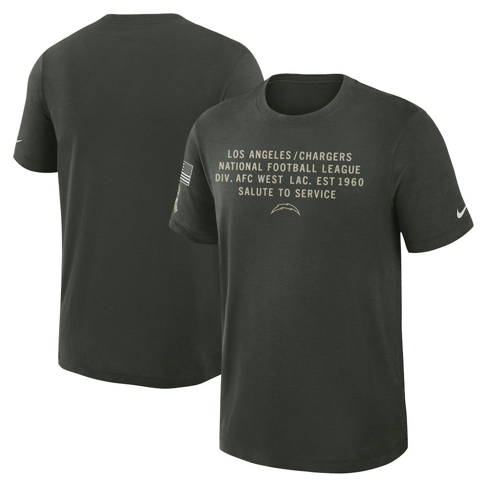 Los Angeles Chargers 2025 Salute to Service Sideline Slub Dri-FIT T-Shirt - Dark Green | Nike on sale