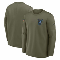Detroit Lions 2025 Salute to Service Sideline Coaches Therma-FIT Long Sleeve Shirt - Olive | Nike on sale
