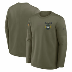 Green Bay Packers 2025 Salute to Service Sideline Coaches Therma-FIT Long Sleeve Shirt - Olive | Nike cheap