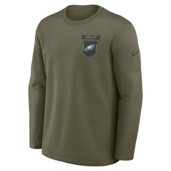Philadelphia Eagles 2025 Salute to Service Sideline Coaches Therma-FIT Long Sleeve Shirt - Olive | Nike on sale