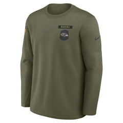 Baltimore Ravens 2025 Salute to Service Sideline Coaches Therma-FIT Long Sleeve Shirt - Olive | Nike for sale