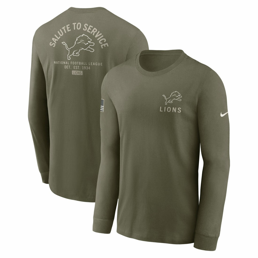Detroit Lions 2025 Salute to Service Sideline Long Sleeve T-Shirt - Olive | Nike outlet