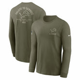 Detroit Lions 2025 Salute to Service Sideline Long Sleeve T-Shirt - Olive | Nike outlet