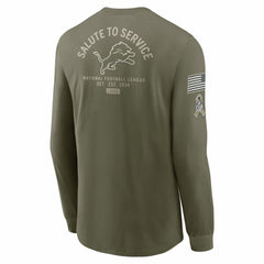 Detroit Lions 2025 Salute to Service Sideline Long Sleeve T-Shirt - Olive | Nike outlet