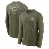 Green Bay Packers 2025 Salute to Service Sideline Long Sleeve T-Shirt - Olive | Nike for sale
