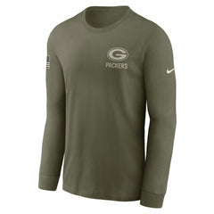 Green Bay Packers 2025 Salute to Service Sideline Long Sleeve T-Shirt - Olive | Nike for sale