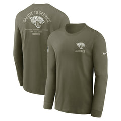 Jacksonville Jaguars 2025 Salute to Service Sideline Long Sleeve T-Shirt - Olive | Nike on sale