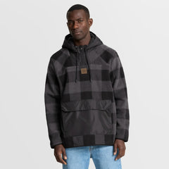 Washington Commanders Elements Plaid Polar Fleece Quarter-Zip Hoodie - Black sale