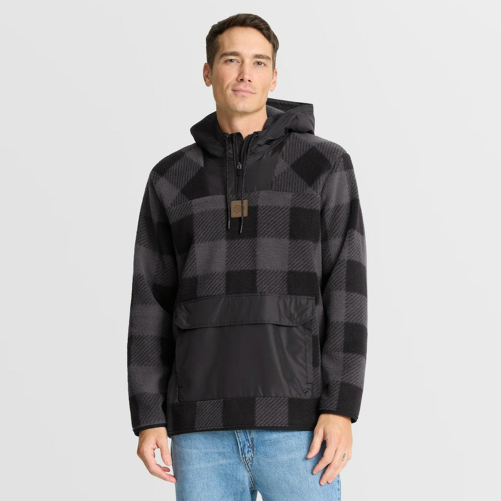 Kansas City Chiefs Elements Plaid Polar Fleece Quarter-Zip Hoodie - Black outlet