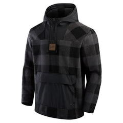 Buffalo Bills Elements Plaid Polar Fleece Quarter-Zip Hoodie - Black on sale