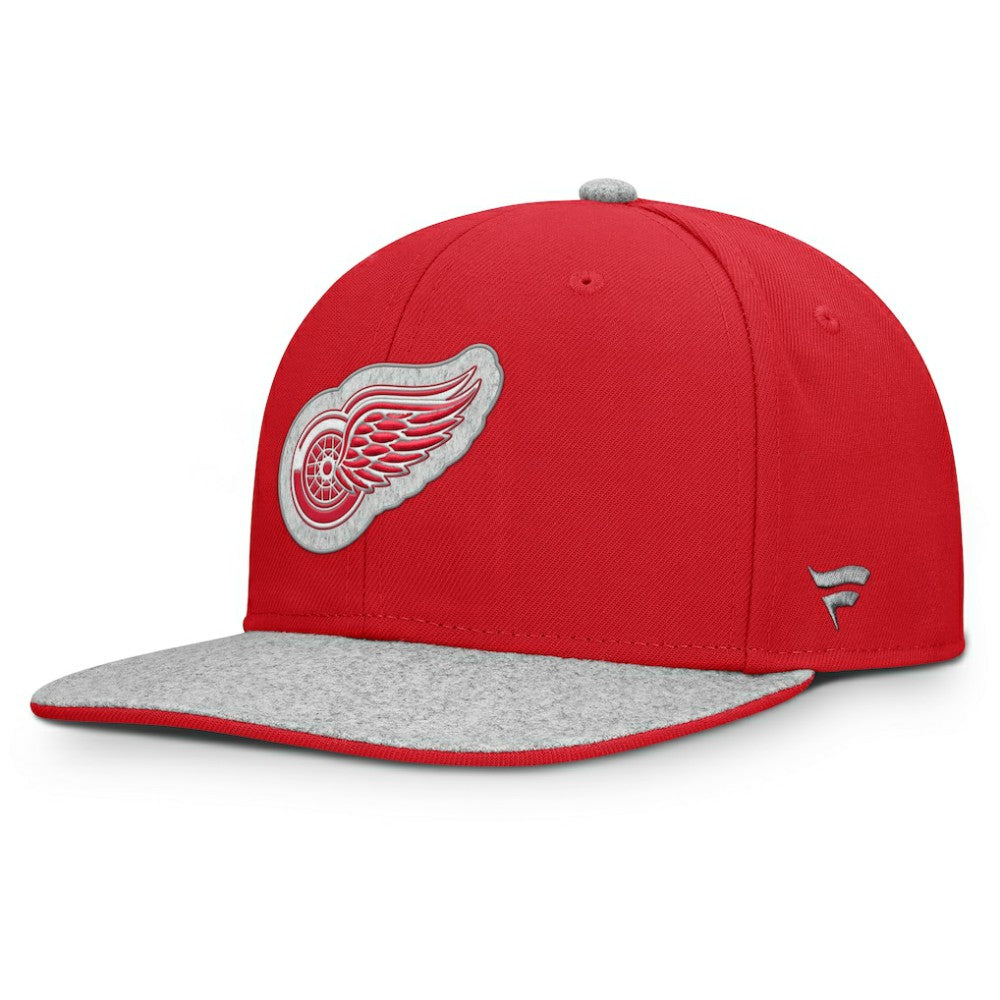 Detroit Red Wings Fanatics Fundamentals Loden Snapback Hat Red