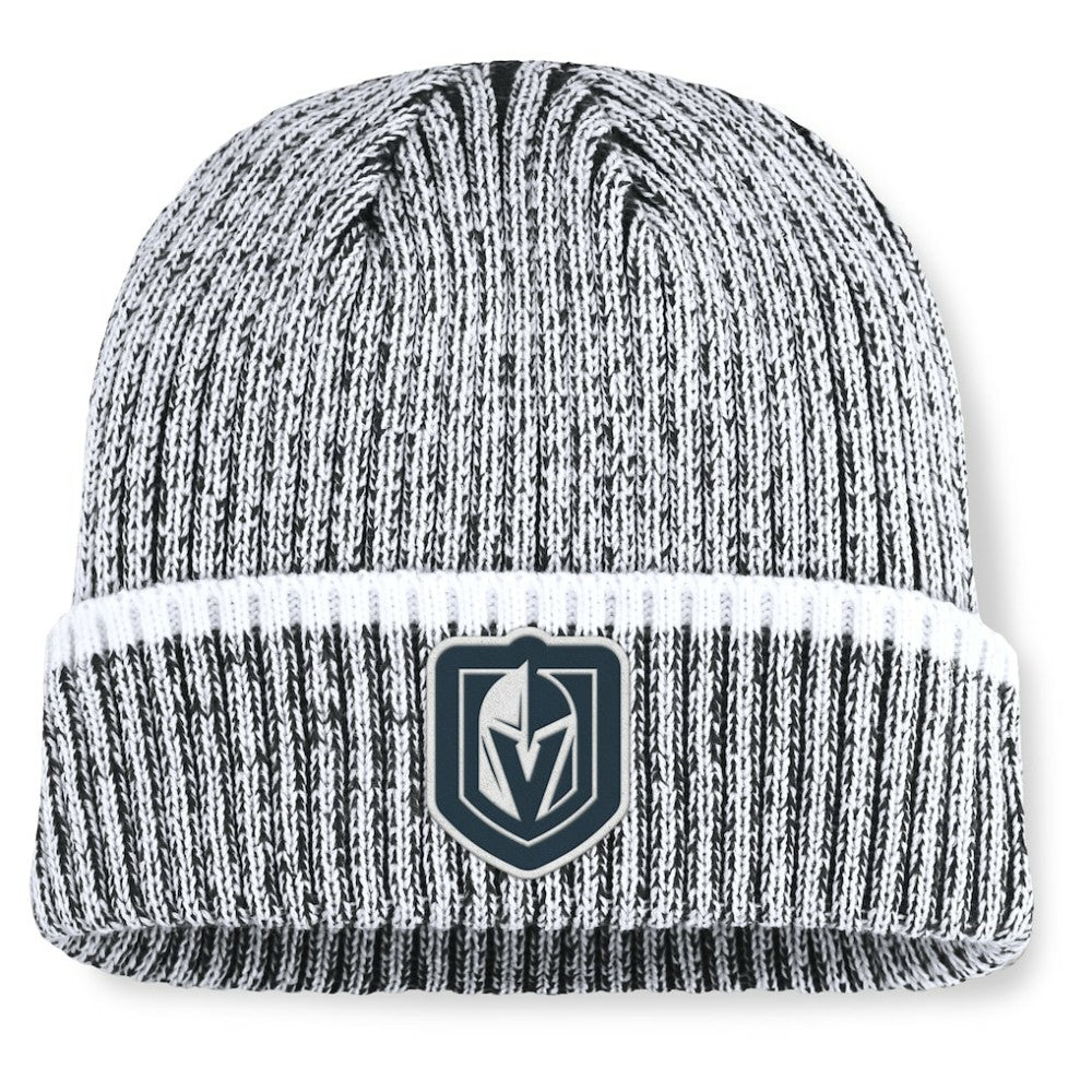 Vegas Golden Knights Fanatics Fundamental Haze Cuffed Knit Hat Charcoal/White