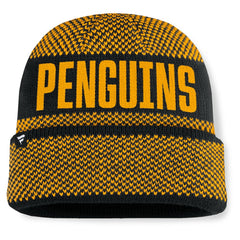 Pittsburgh Penguins Fanatics Fundamentals Shelter Cuffed Knit Hat Black/Gold