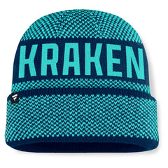 Seattle Kraken Fanatics Fundamentals Shelter Cuffed Knit Hat Deep Sea Blue/Light Blue