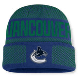 Vancouver Canucks Fanatics Fundamentals Shelter Cuffed Knit Hat Blue/Green