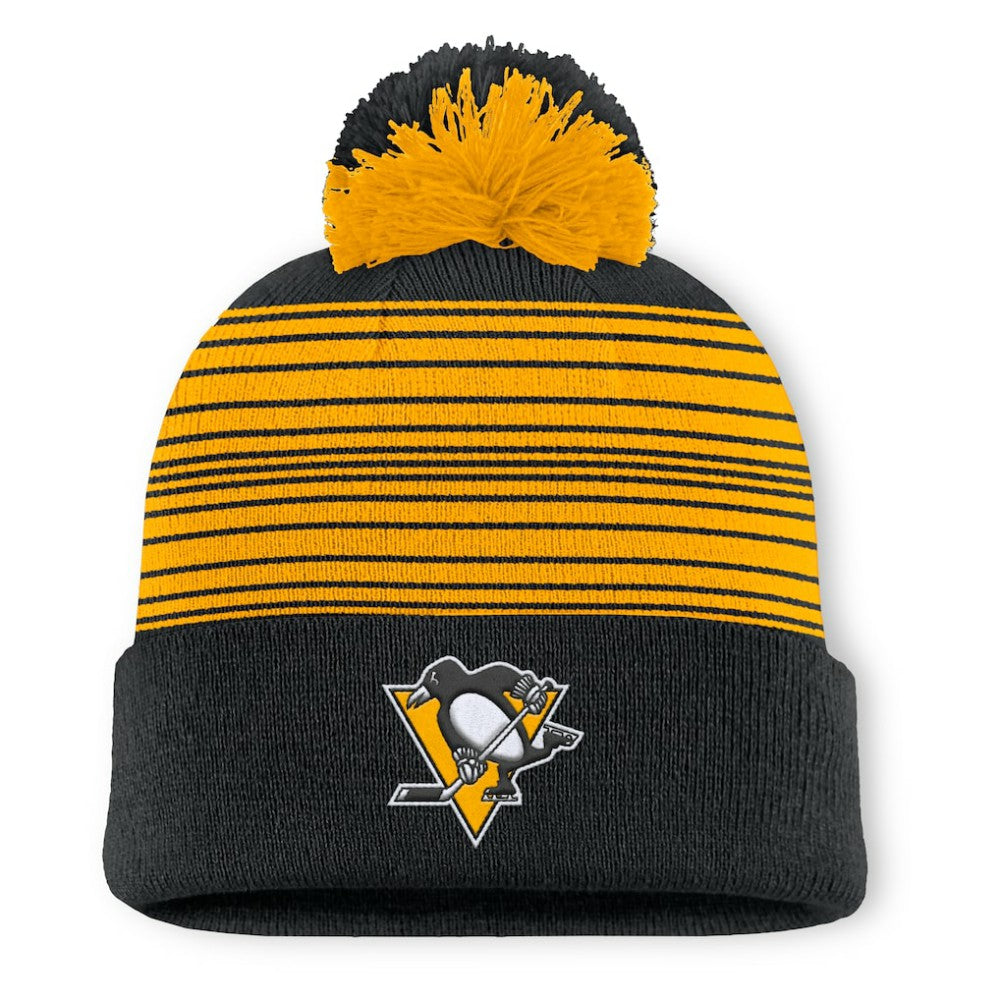 Pittsburgh Penguins Fanatics Fundamental Spirit Cuffed Pom Knit Hat Black