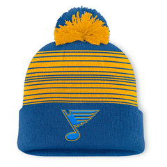 St. Louis Blues Fanatics Fundamental Spirit Cuffed Pom Knit Hat Navy