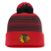 Chicago Blackhawks Fanatics Fundamental Spirit Cuffed Pom Knit Hat Red