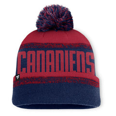 Montreal Canadiens Fanatics Fundamentals Thrive Cuffed Knit Hat with Pom Navy/Red