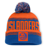New York Islanders Fanatics Fundamentals Thrive Cuffed Knit Hat with Pom Royal/Orange