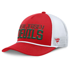 New Jersey Devils Fanatics Heritage Dutch A-Frame Trucker Adjustable Hat Red/White