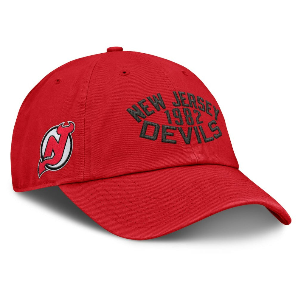 New Jersey Devils Fanatics Fundamentals Archer Adjustable Hat Red