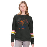 New York Mets G-III 4Her by Carl Banks Women's Allana Stripe Pullover Sweatshirt - Charcoal