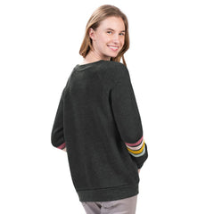 New York Yankees G-III 4Her by Carl Banks Women's Allana Stripe Pullover Sweatshirt - Charcoal