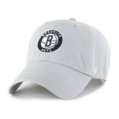 Brooklyn Nets '47 Core Logo Clean Up Adjustable Hat - Gray | 47 brand for sale