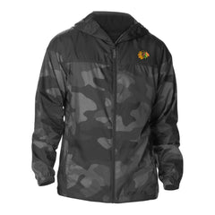 Chicago Blackhawks Columbia Camo Flash Challenger Omni-Shade Full-Zip Hoodie Windbreaker Black