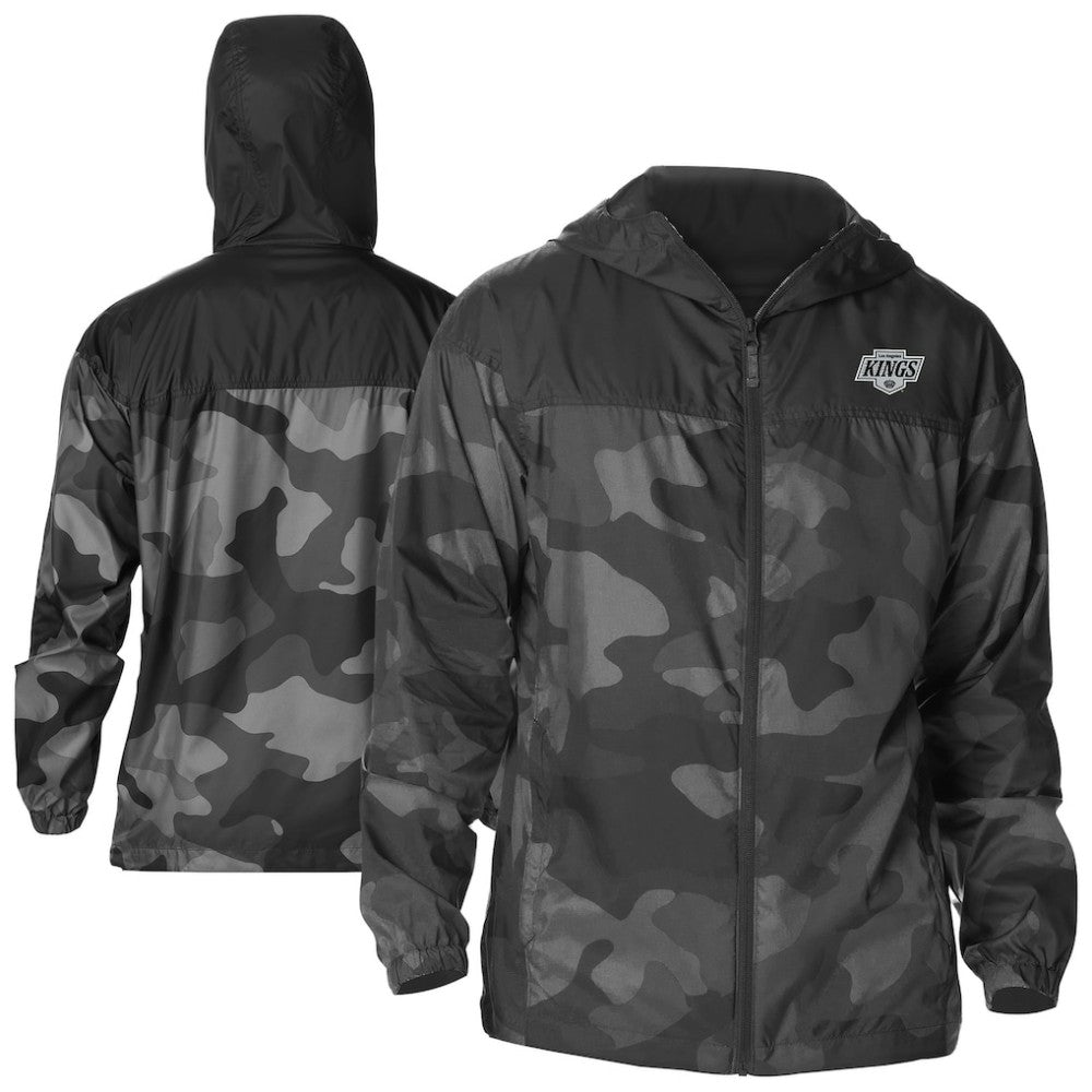 Los Angeles Kings Columbia Camo Flash Challenger Omni-Shade Full-Zip Hoodie Windbreaker Black