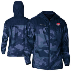 Montreal Canadiens Columbia Camo Flash Challenger Omni-Shade Full-Zip Hoodie Windbreaker Navy