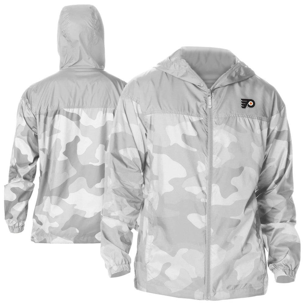 Philadelphia Flyers Columbia Camo Flash Challenger Omni-Shade Full-Zip Hoodie Windbreaker Gray