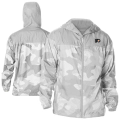 Philadelphia Flyers Columbia Camo Flash Challenger Omni-Shade Full-Zip Hoodie Windbreaker Gray