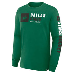 Dallas Stars Fanatics Goal Crease Legacy Long Sleeve T-Shirt Kelly Green