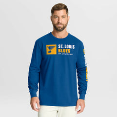 St. Louis Blues Fanatics Goal Crease Legacy Long Sleeve T-Shirt Blue